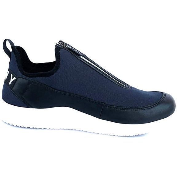 DKNY Mens SEB Leather/Textile High Top Zipper, Navy/Black, 12