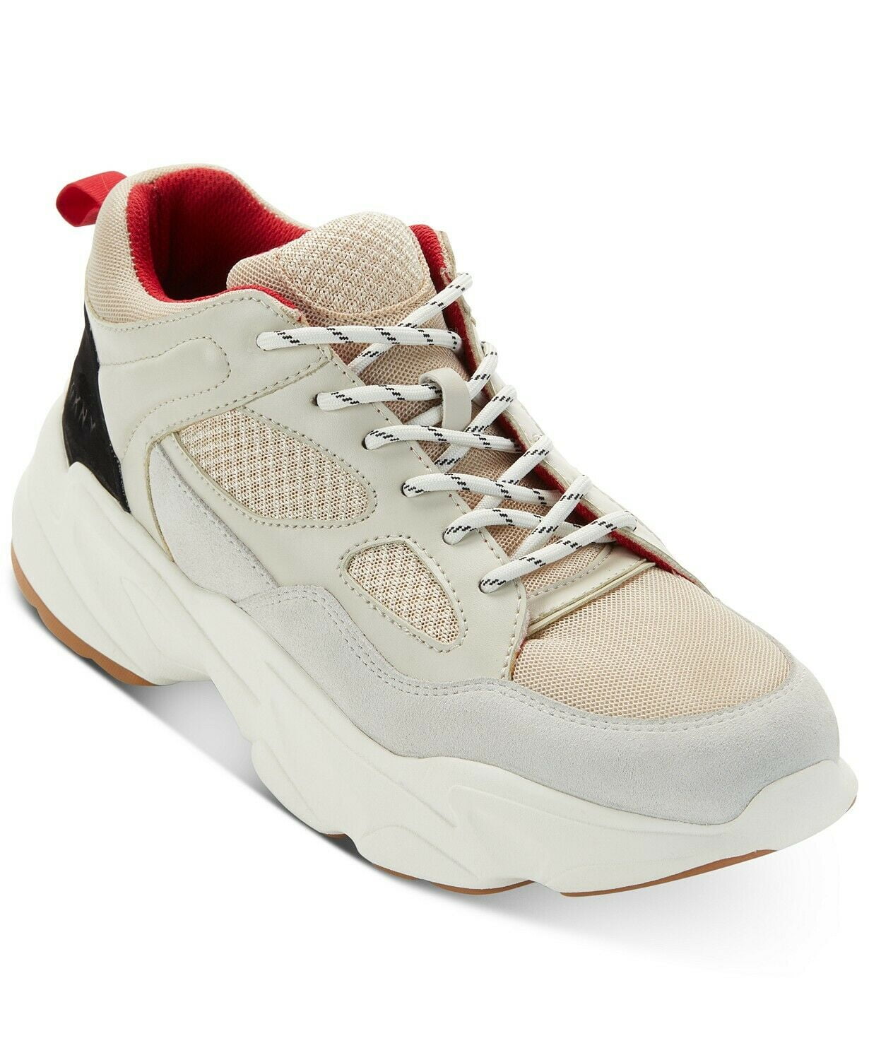 DKNY Mens STEVEN LACE UP SNEAKER Off White Size 13M 