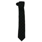 DKNY Mens Silk Blend Desaturated Check Neck Tie Black O/S