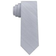 DKNY Mens Silk Sleek Stripe Self-tied Necktie, Blue, One Size