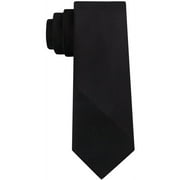 DKNY Mens Textured Angle Self-tied Necktie, Black, One Size