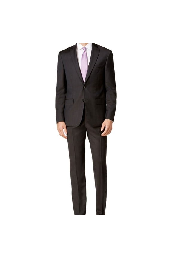 Mens Textured Two Button Blazer Jacket, Black, 38 Short