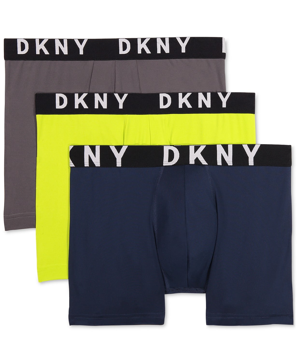 DKNY Mens Underwear Green Small 3 Pack Trunks Boxer Briefs Gray S 