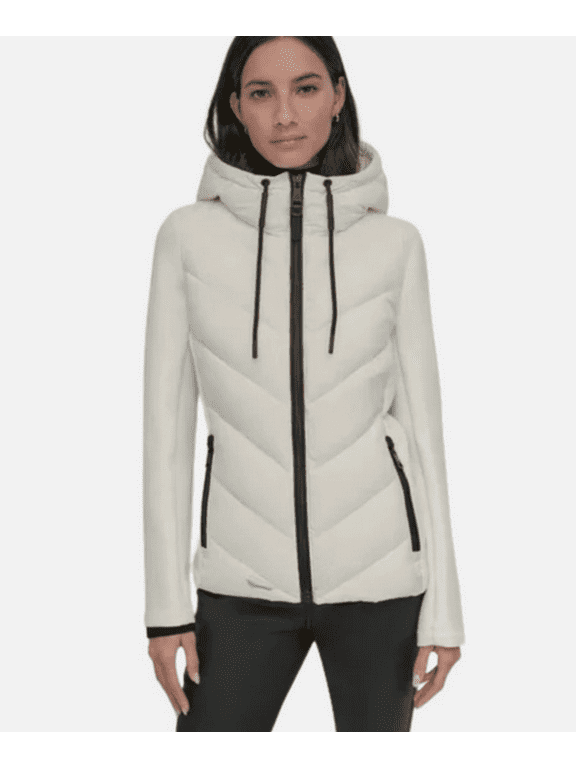 Mix Media Scuba Puffer Jacket White XXL