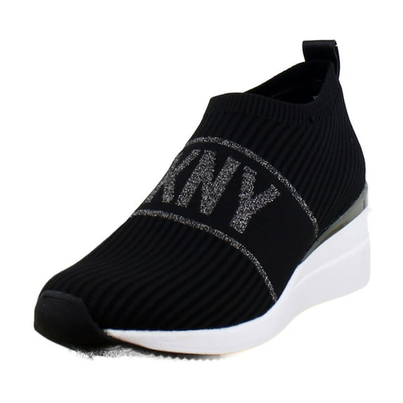 DKNY Phebe Women's Fashion Sneakers Black/Dark Gunmetal Size 5.5 M
