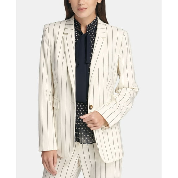 DKNY Pinstriped One Button Blazer Multi 18