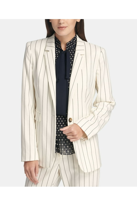 Pinstriped One Button Blazer Multi 18