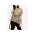 thumbnail image 1 of DKNY Printed Asymmetrical Top Military Green L, 1 of 1