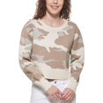 thumbnail image 1 of DKNY Printed Cropped Sweater Parchment Thyme Multi M, 1 of 1