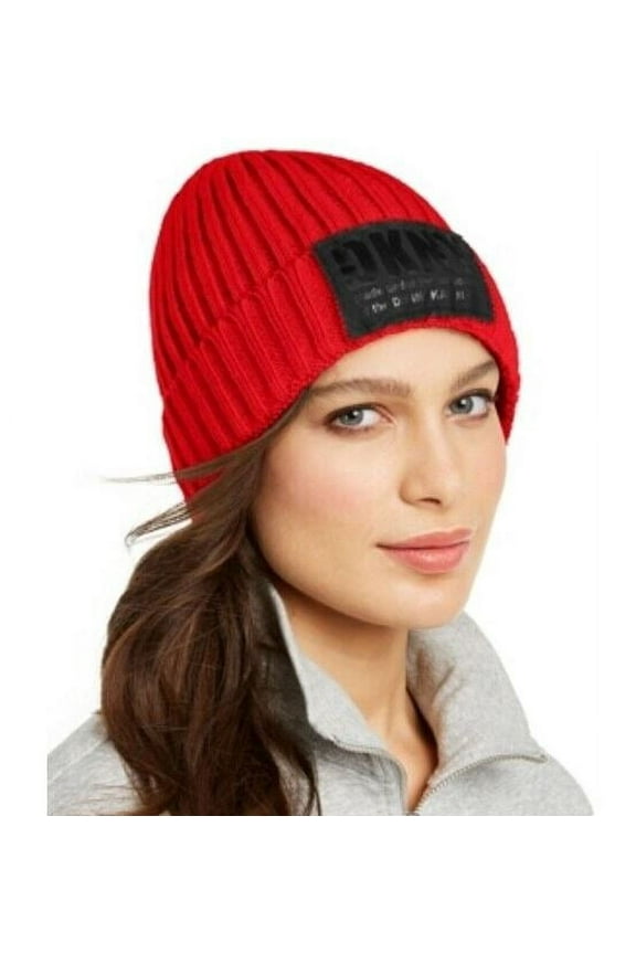 Red Fleece-Lined Knit Beanie, One Size