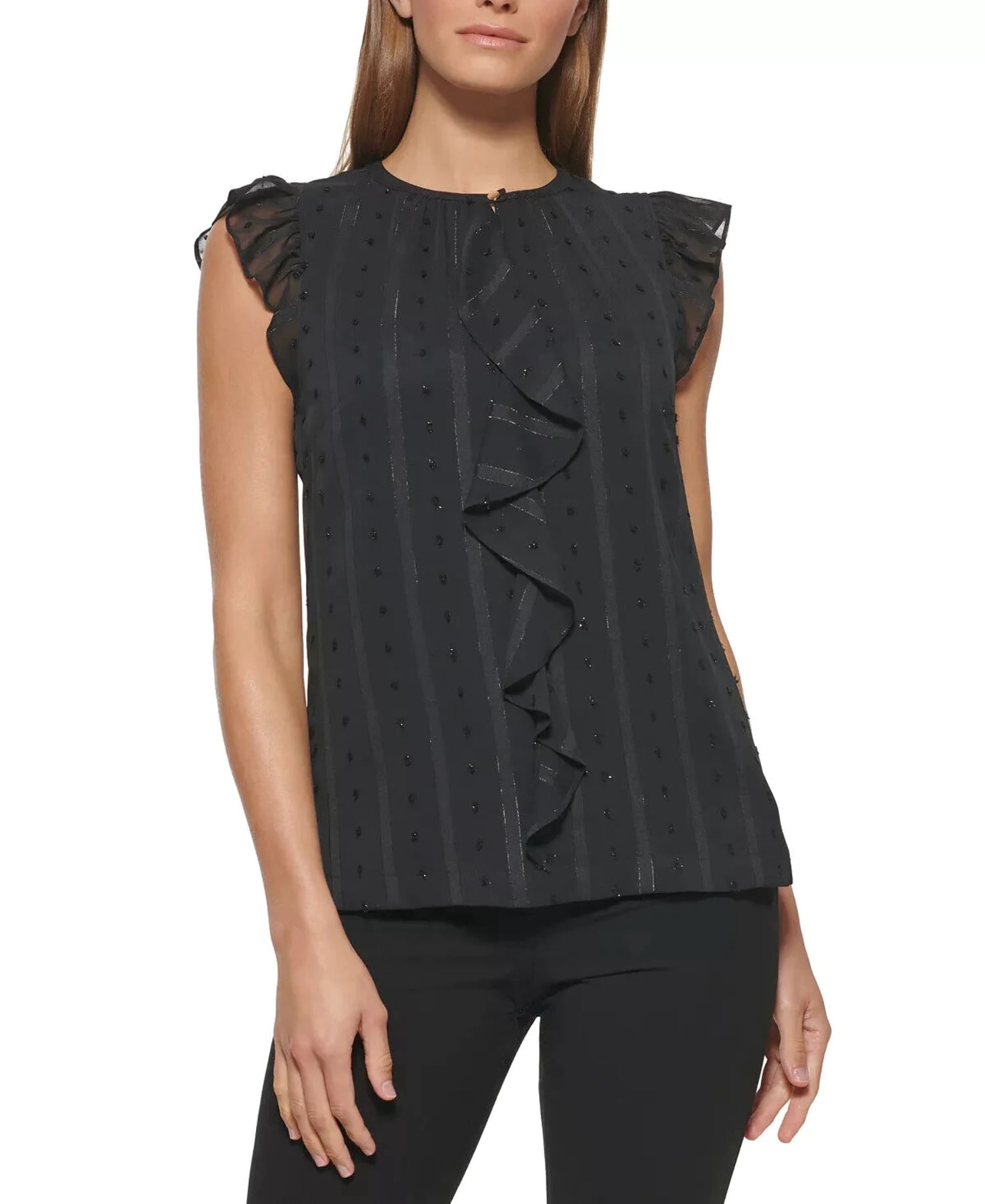3/4 Length Sleeve Swiss Dot Top - Petite main image 1