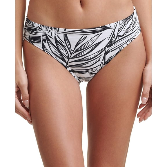 DKNY SOFT WHITE Printed Classic Bikini Swim Bottom, US 2X-Large