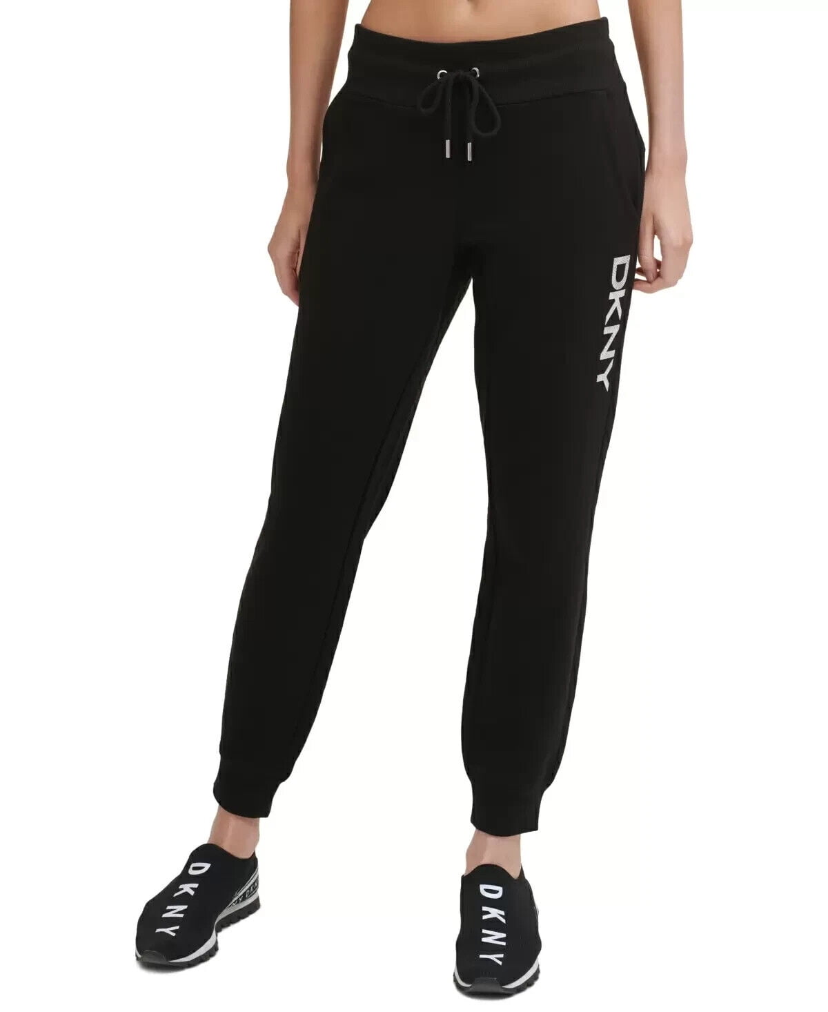 Buyr.com | Leggings | DKNY Women's Tummy Control Workout Yoga Leggings,  Black with Cityscape Logo, XL