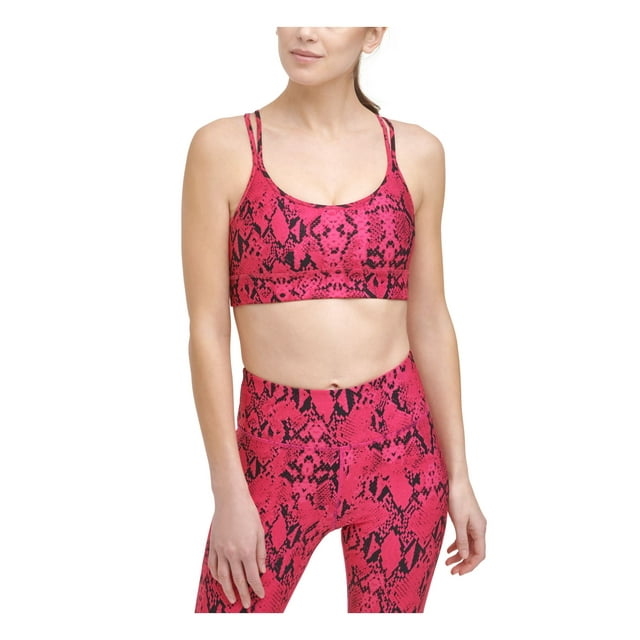 DKNY SPORT Intimates Pink Embossed Strappy Back Sports Bra M