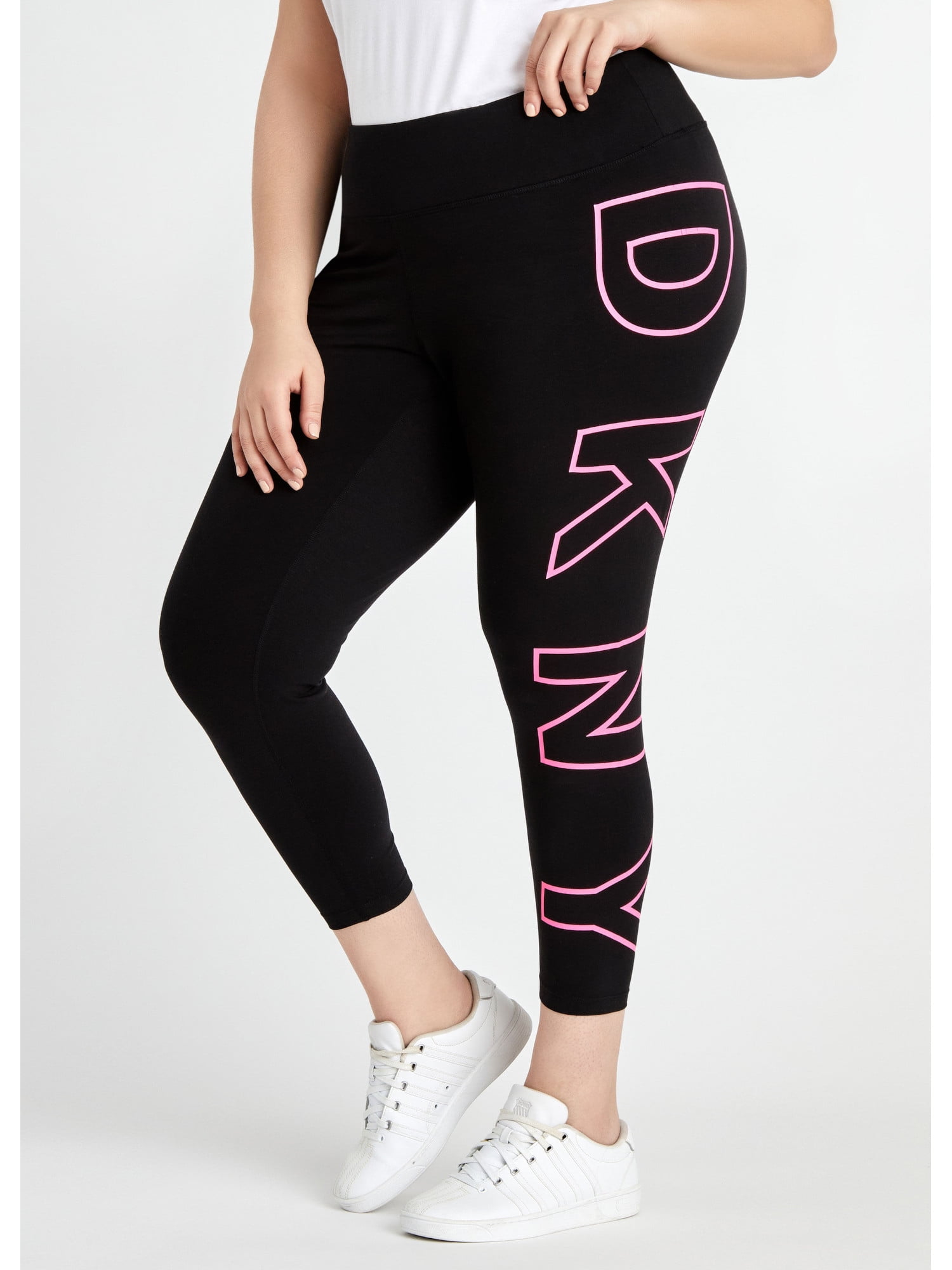 Dkny, Pants & Jumpsuits, Dkny Womens Plus High Waisted 78 Exploded Logo  Leggings Pink Size 3x