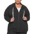 thumbnail image 1 of DKNY Sport Plus Size Logo Drawstring French Terry Hoodie Black 3X, 1 of 3