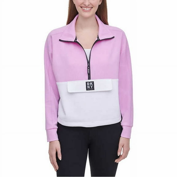 DKNY Sport Woman's 1/2 Zip Pull-Over- Rosebud Medium