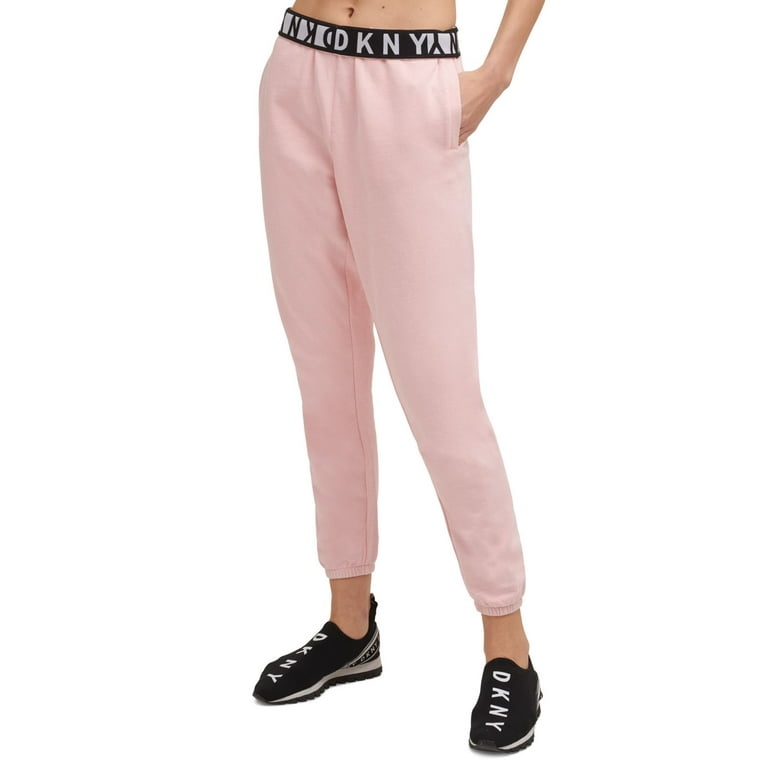 DKNY Sport Women's Cotton Jogger Pants, Pink, Large 