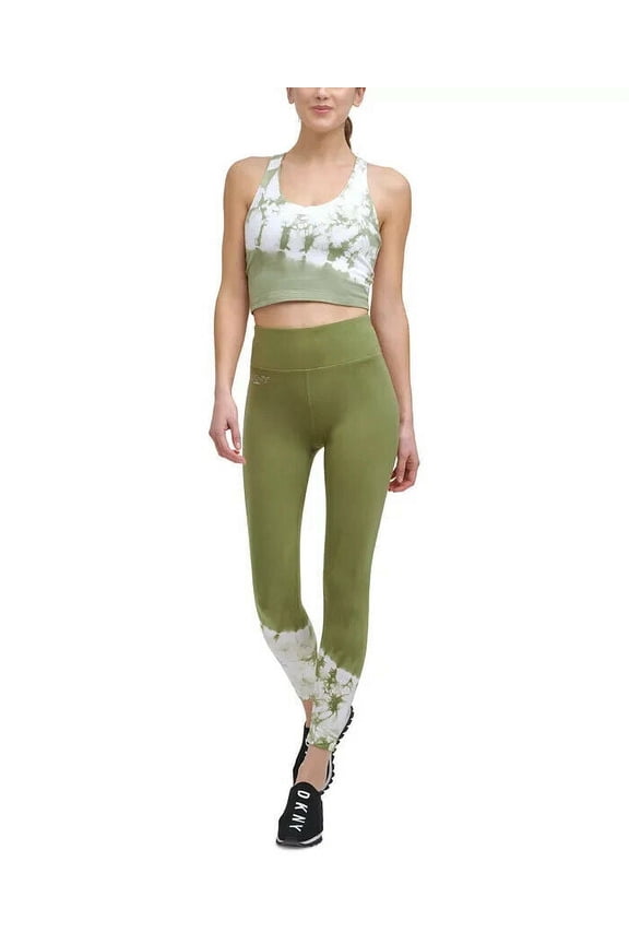 Sport Women's Tie-Dyed-Hem 7/8 Leggings Green Size XS MSRP $60
