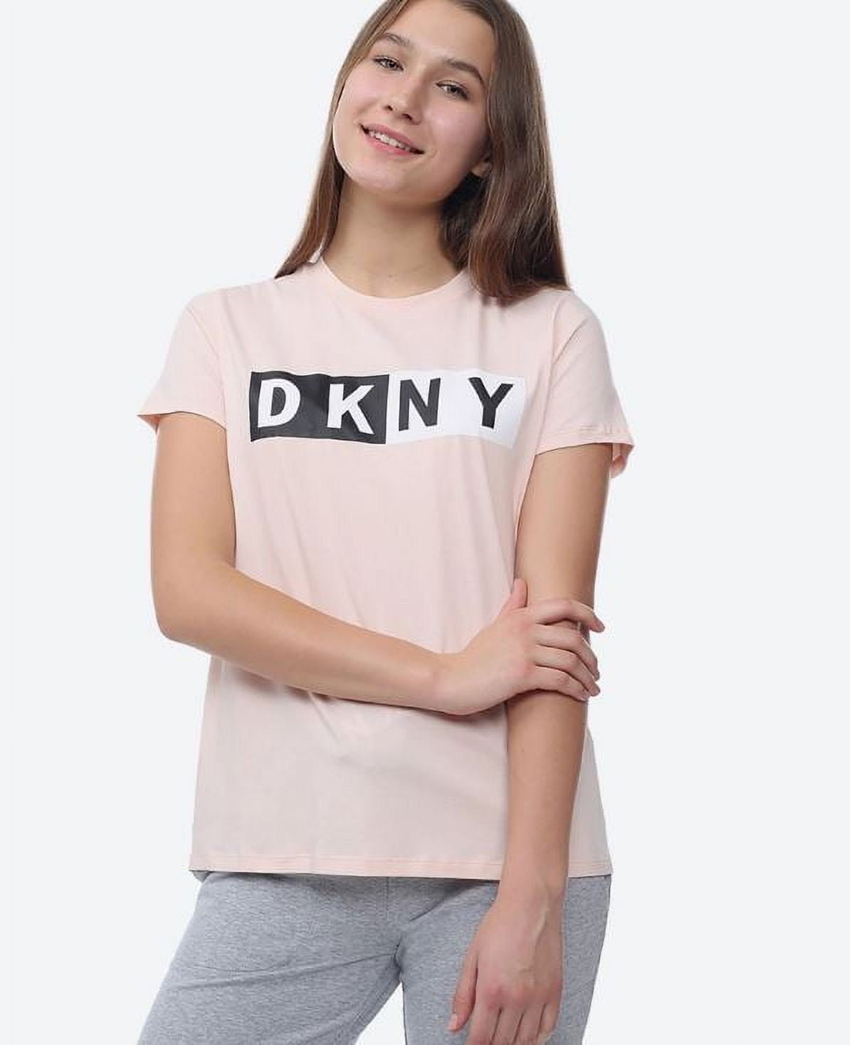 DKNY Kids Girls Tonal Logo T-shirt - Dusky Pink .