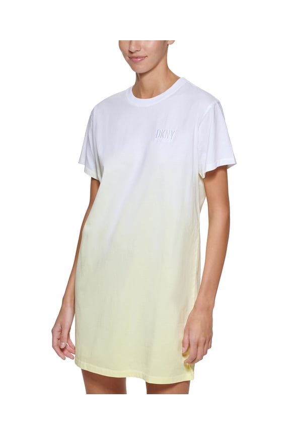 Sport Womens Dip Dyed T-Shirt Dress Lemon Tart M