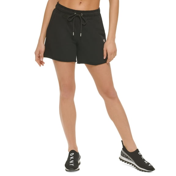 DKNY Sport Womens Metallic Logo Shorts Black XS
