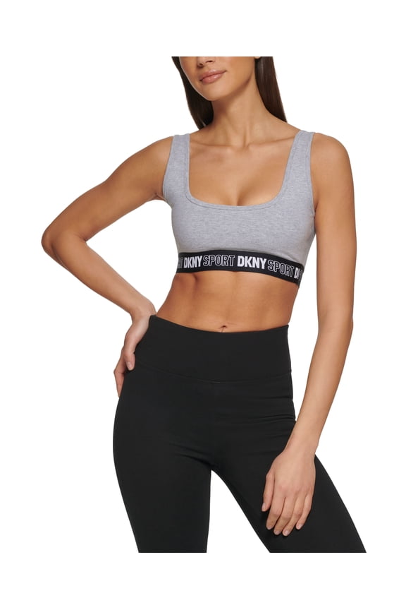 Sport Womens Outline Logo Elastic Bralette Pearl Grey Heather S