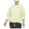 thumbnail image 1 of DKNY Sport Womens Plus Hoodie Fitness Logo Sweatshirt Lemon Tart 1X, 1 of 1