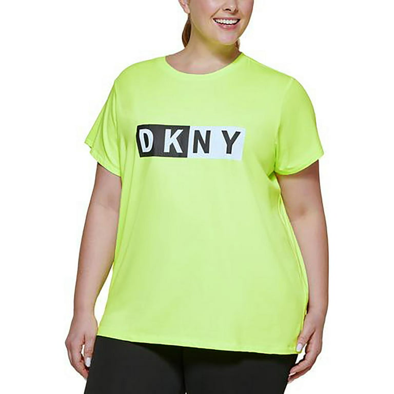 DKNY Sport Womens Plus Logo Activewear Pullover Top