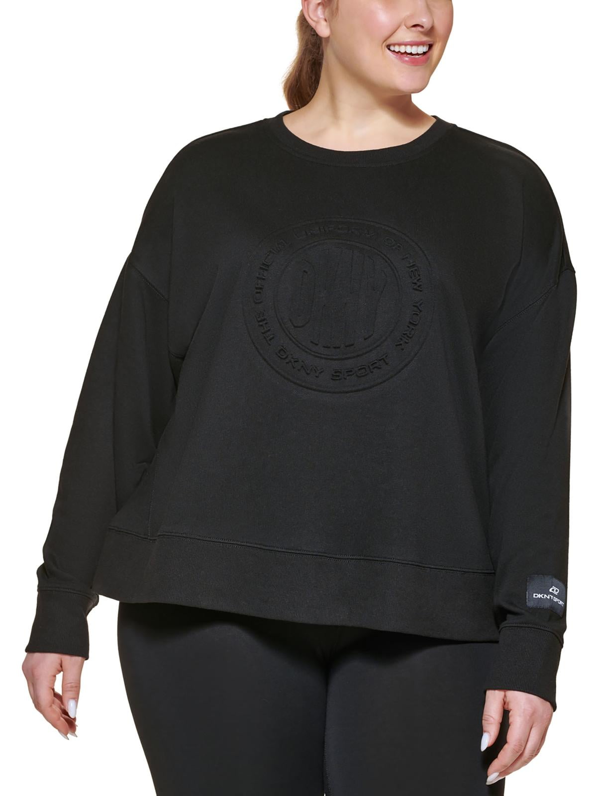 DKNY Sport Womens Plus Logo Activewear Sweatshirt