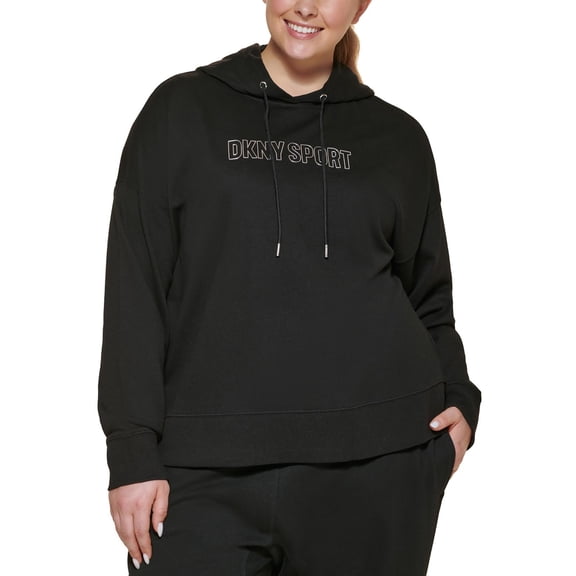 DKNY Sport Womens Plus Sweatshirt Fitness Hoodie