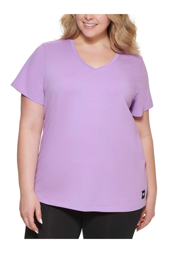 Sport Womens Plus Wicking Stretch Workout Pullover Top Wild Violet 3X