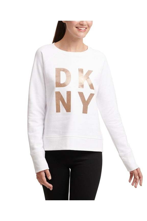 Sports Women's Sparkle-Logo Fleece Long Sleeve Sweatshirt White XS, $50 NWT