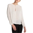 thumbnail image 1 of DKNY Striped Bell Sleeve Top Ivory L, 1 of 2