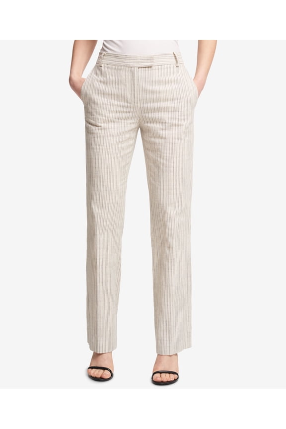 Striped Bootcut Pants Creamnavy 6