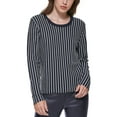 thumbnail image 1 of DKNY Striped Crewneck Sweater New Navy/Ivory S, 1 of 1