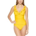 thumbnail image 1 of DKNY Women's Ruffle Underwire Tummy Control One-Piece Swimsuit (8, Cumin), 1 of 2