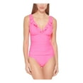 thumbnail image 1 of DKNY Swim Womens Ruffled Ruched One-Piece Swimsuit, 1 of 2