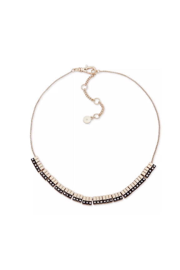 Two-Tone Pav Bar Collar Necklace, Created for Macy's , 16" + 3" extender