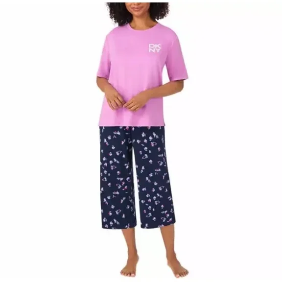 DKNY Womens Small 2-piece Pajama Set - Purple Medium