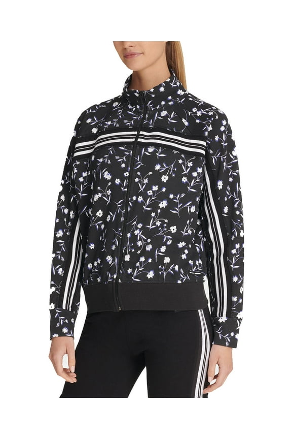 Women’s Sport Printed Zip Sweatshirts, Black, Small