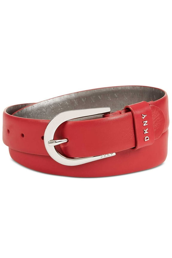 Women’s With Metal Logo Letters Belt, Red, X-Large