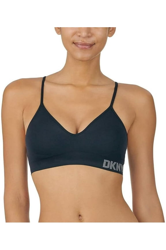 Ladies' Seamless Bralette with Adjustable Strap 2-Pack , Black/Sand Medium