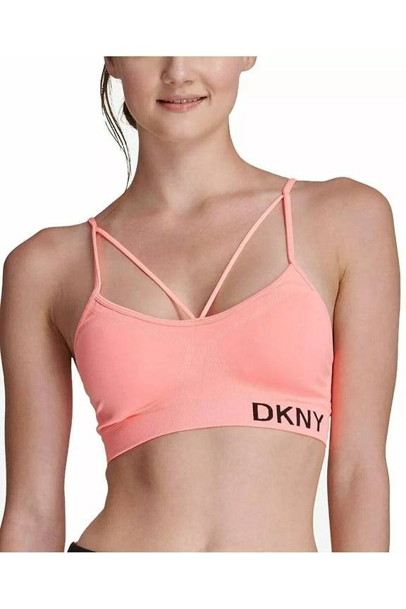 Women Sport Strappy Low Impact Sports Bra Top Neon orange Size XS MSRP $39