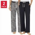 thumbnail image 1 of DKNY Women's 2 Pack Brushed Jersey Lounge Pajama Pants, Black 2XL, 1 of 3