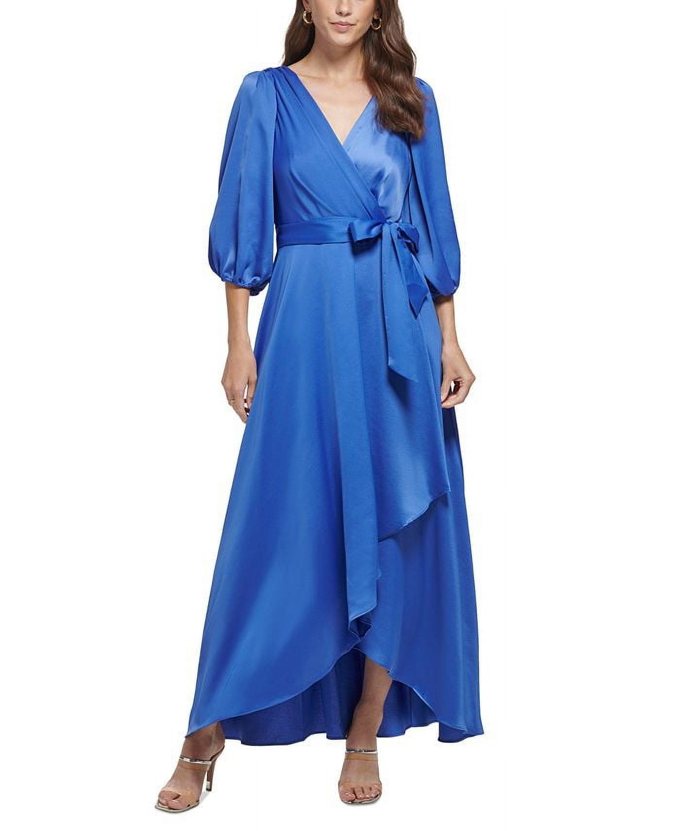 dkny blue wrap dress Royal Blue Long Sleeve Pageant Ball Gown Quince Dress 222104  Viniodress