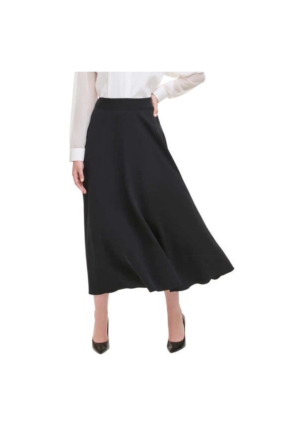 Women's A-Line Flare Maxi Skirt-Black / 12