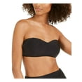 thumbnail image 1 of DKNY Women's Black Draped Lined Stretch Tie Bandeau Swimsuit Top XS, 1 of 3