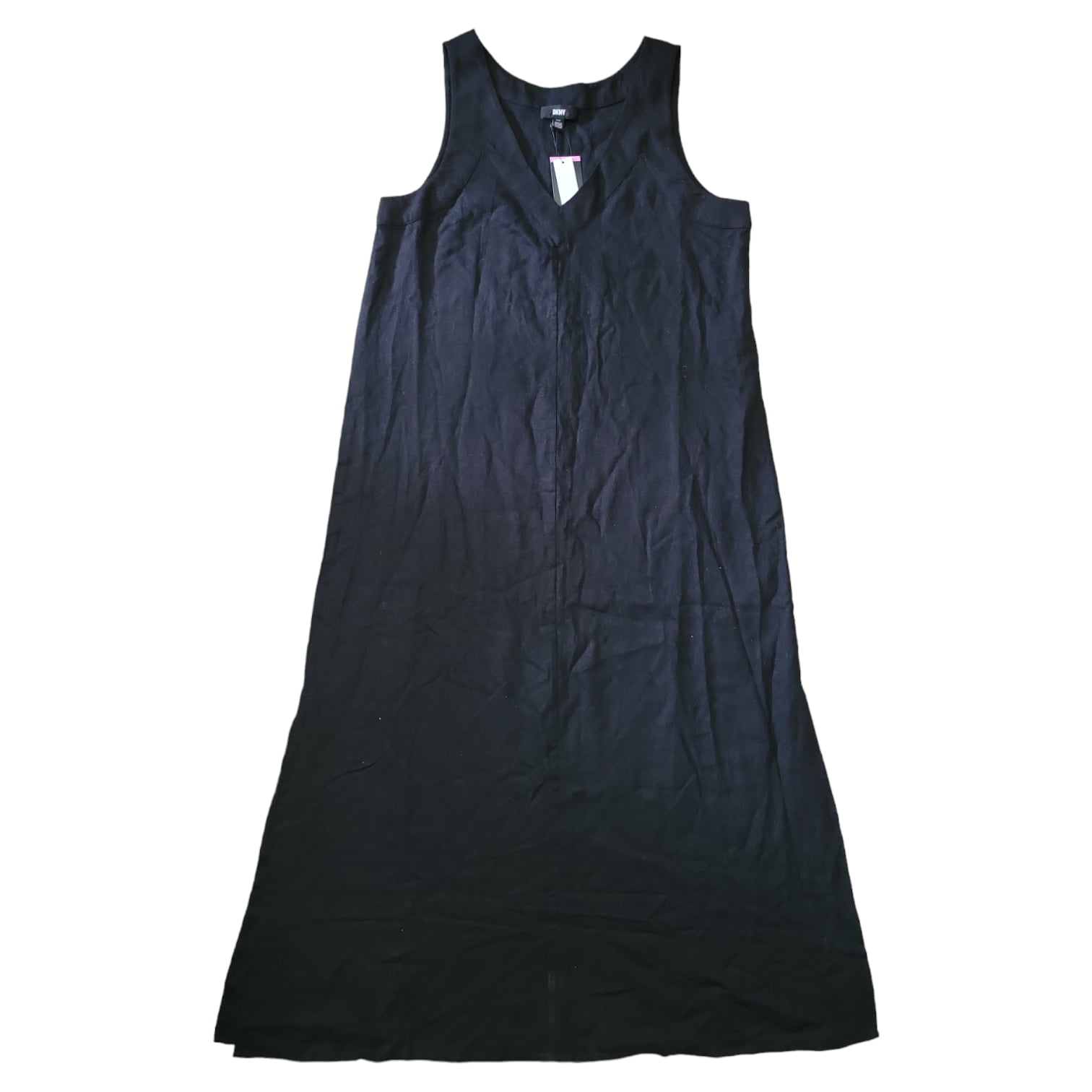 Dkny Ladies Linen Dress Black XL:- Black, XL