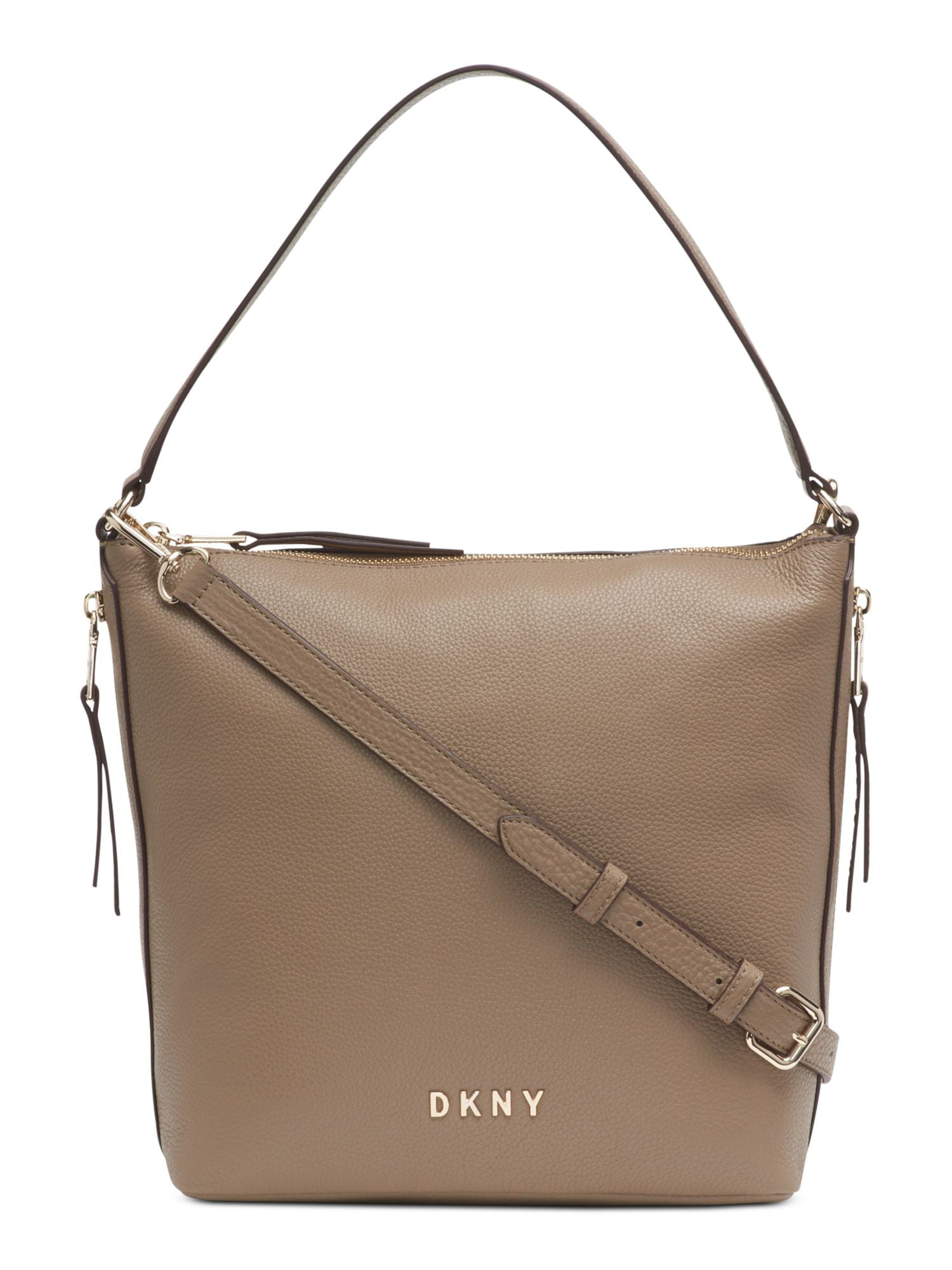 DKNY Women's Brown Leather Adjustable Strap Hobo Handbag Purse - Walmart.com